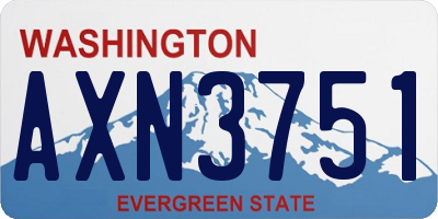 WA license plate AXN3751