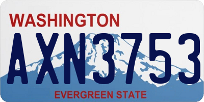 WA license plate AXN3753
