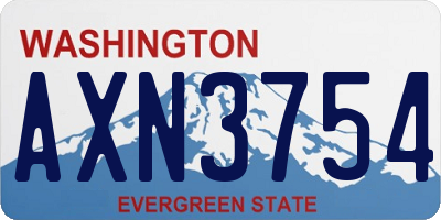 WA license plate AXN3754