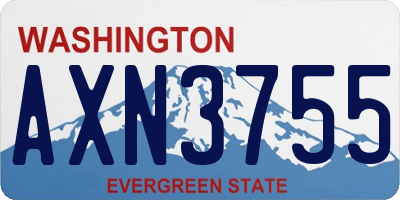 WA license plate AXN3755
