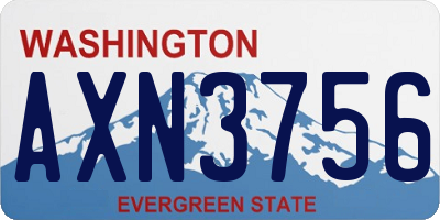 WA license plate AXN3756