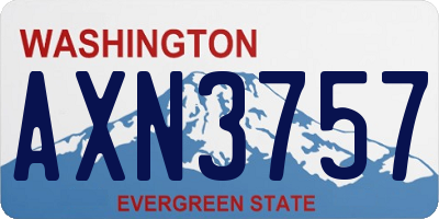WA license plate AXN3757