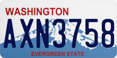 WA license plate AXN3758