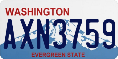 WA license plate AXN3759