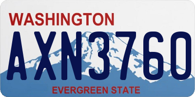 WA license plate AXN3760