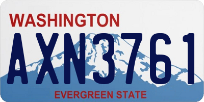 WA license plate AXN3761