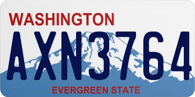 WA license plate AXN3764