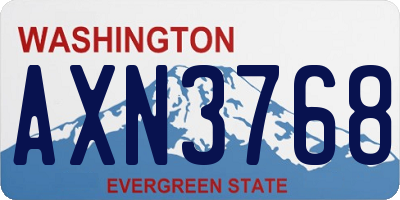 WA license plate AXN3768