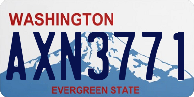 WA license plate AXN3771