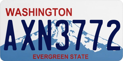WA license plate AXN3772