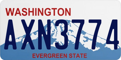 WA license plate AXN3774