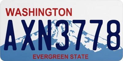 WA license plate AXN3778