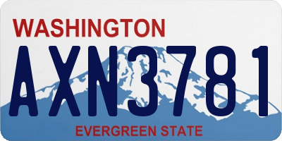 WA license plate AXN3781