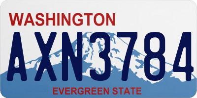 WA license plate AXN3784