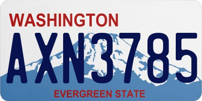 WA license plate AXN3785