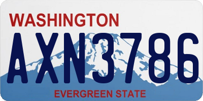 WA license plate AXN3786