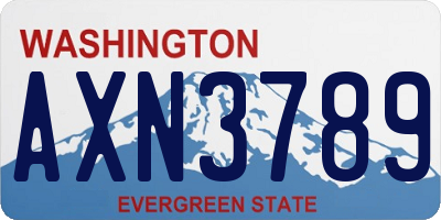 WA license plate AXN3789