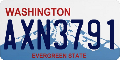 WA license plate AXN3791