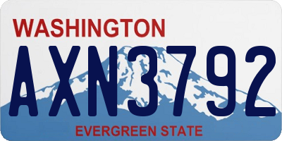 WA license plate AXN3792