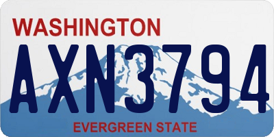 WA license plate AXN3794