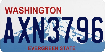 WA license plate AXN3796