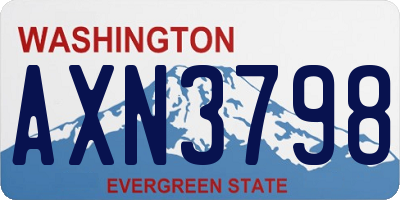 WA license plate AXN3798