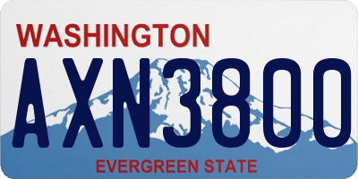 WA license plate AXN3800