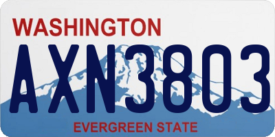 WA license plate AXN3803