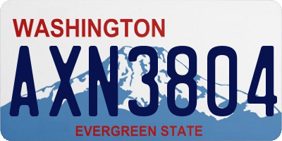WA license plate AXN3804