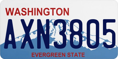 WA license plate AXN3805