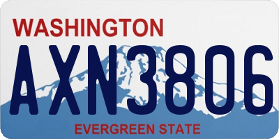 WA license plate AXN3806
