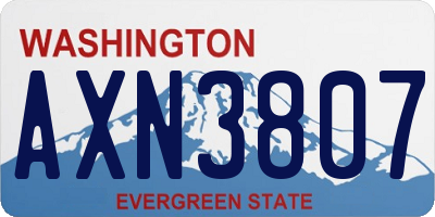WA license plate AXN3807