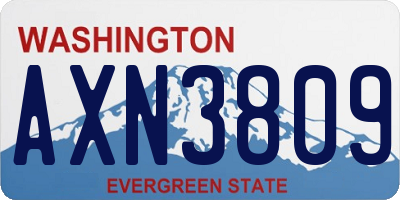 WA license plate AXN3809