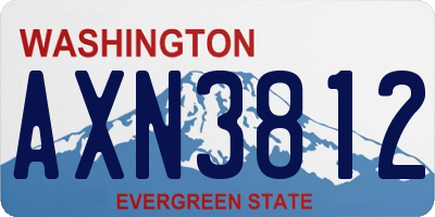 WA license plate AXN3812