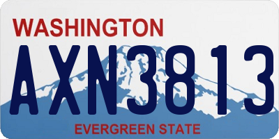 WA license plate AXN3813