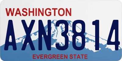 WA license plate AXN3814