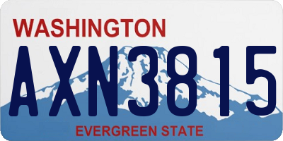 WA license plate AXN3815