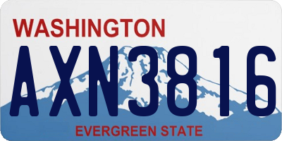 WA license plate AXN3816