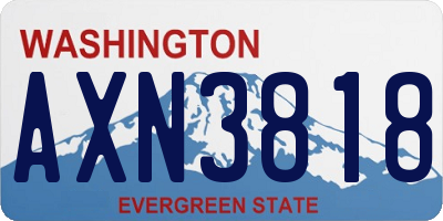 WA license plate AXN3818