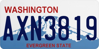 WA license plate AXN3819