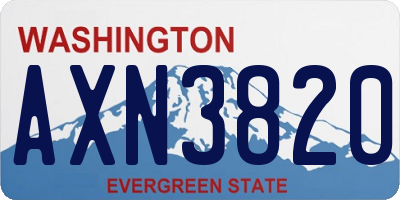 WA license plate AXN3820