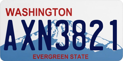 WA license plate AXN3821