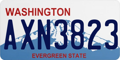 WA license plate AXN3823