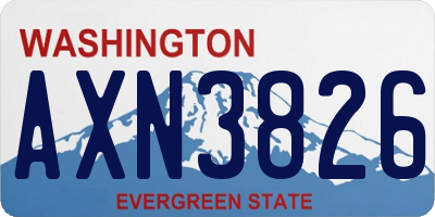 WA license plate AXN3826