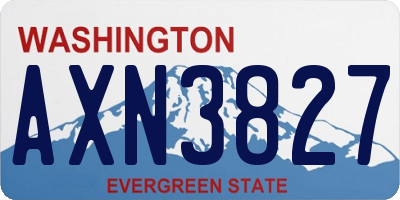 WA license plate AXN3827