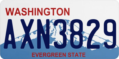 WA license plate AXN3829