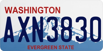 WA license plate AXN3830