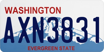 WA license plate AXN3831