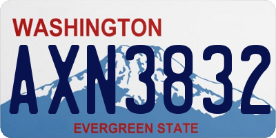 WA license plate AXN3832