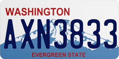 WA license plate AXN3833